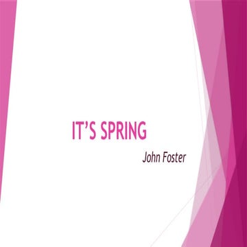 Exploring Personification and Spring Imagery in Poetry by John Foster ...