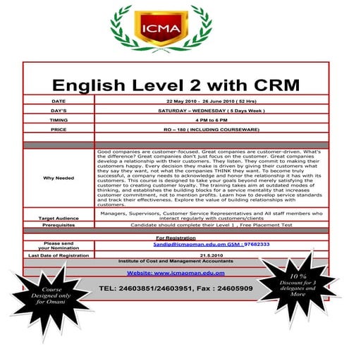English Level 2 With Crm