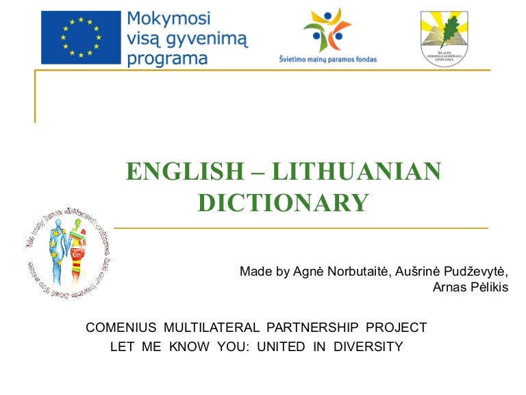 English lithuanian dictionary