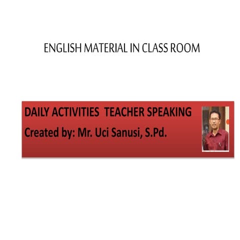 English material in class room