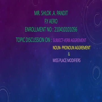 Subject verb agreement