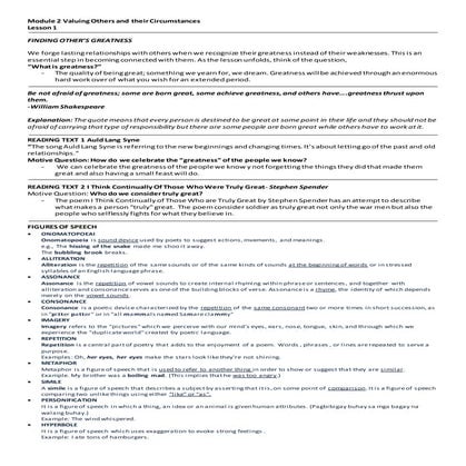 English (Module 1 and 2)