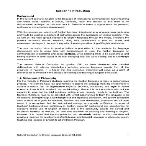 National Curriculum of English Grade I-XII