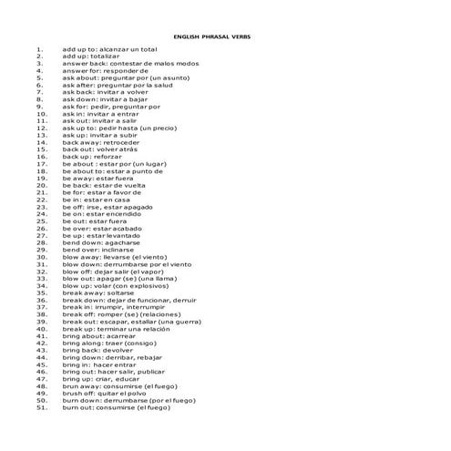 English phrasal verbs