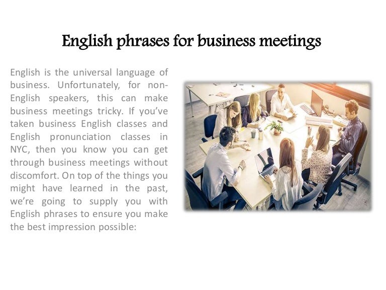English Phrases For Business Meetings