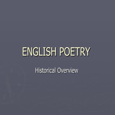 English poetry   historical overview
