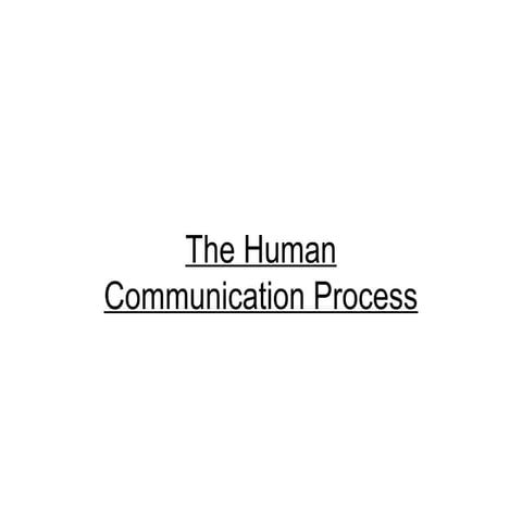 Human Communication Process