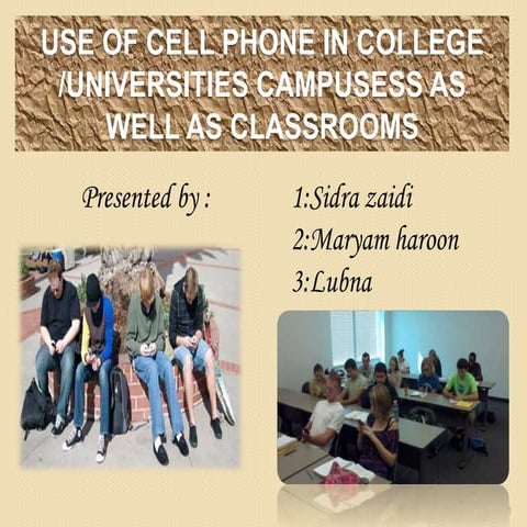 USE OF CELL PHONES | PPTX