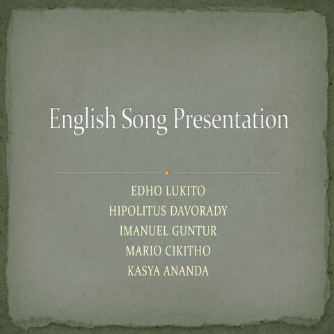 Group Work: English Song Presentation