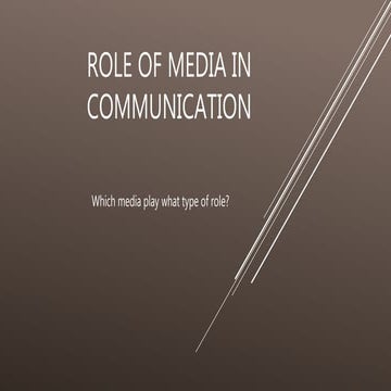Role Of Media In Communication And Types OF Media
