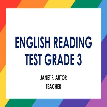 ENGLISH READING TEST GRADE THREE POWERPT