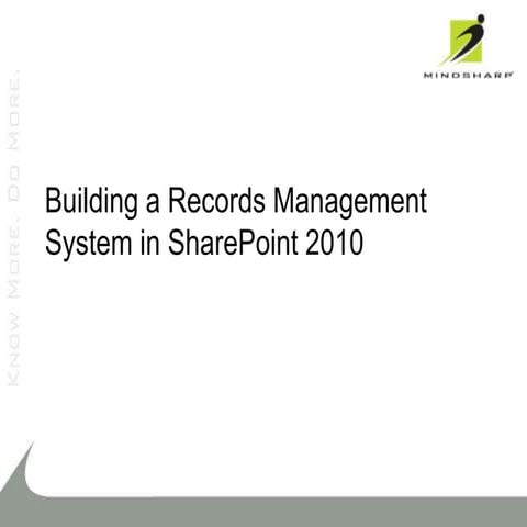 Tutorial: Best Practices for Building a Records-Management Deployment in Shar...