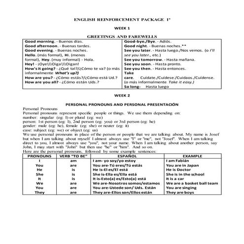 English reinforcement package 
