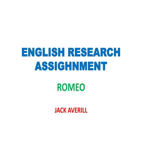 English research assighnment