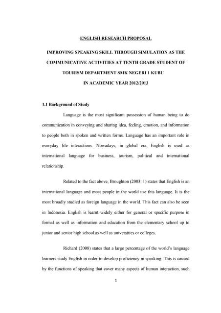 English research proposal