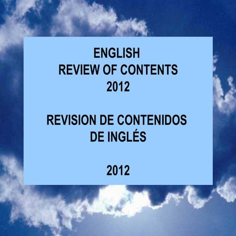 English review of contents