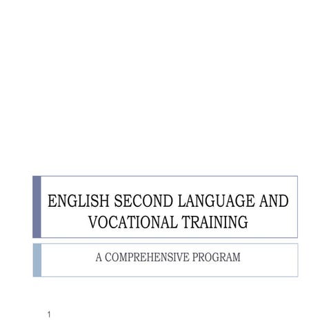 English second language and vocational training