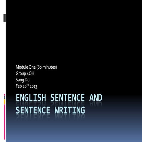 English sentence and sentence writing