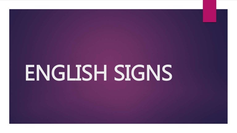 English signs