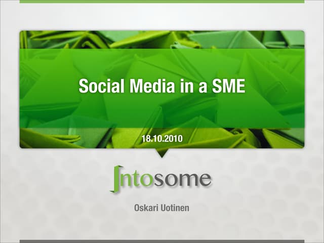 Social Media in a SME