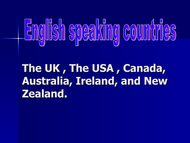 English speaking countries