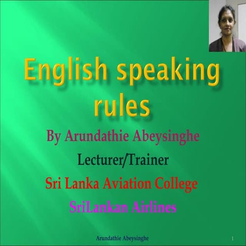 English speaking rules