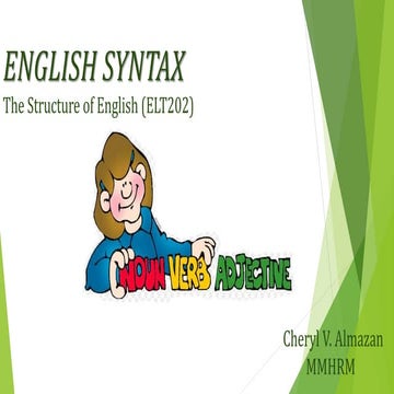 English syntax | PPTX | Programming Languages | Computing