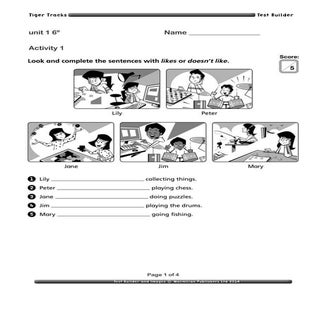 English test 6º unit 1