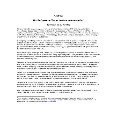 English Translation Of Go Forward Plan, Harvard Bus Review