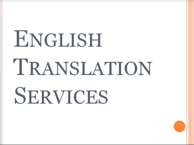 English translation services