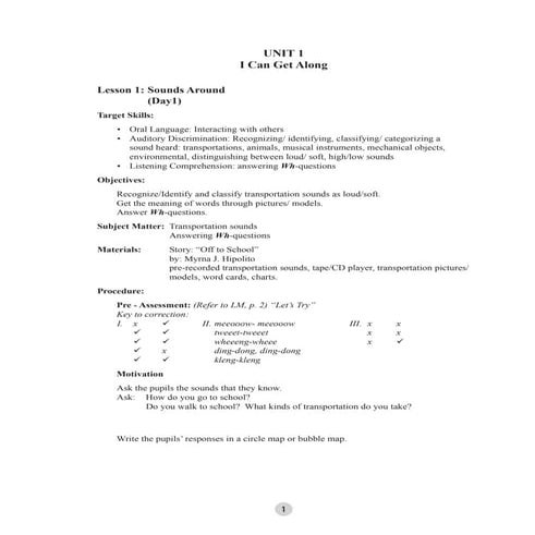 English unit 1 (draft) tg