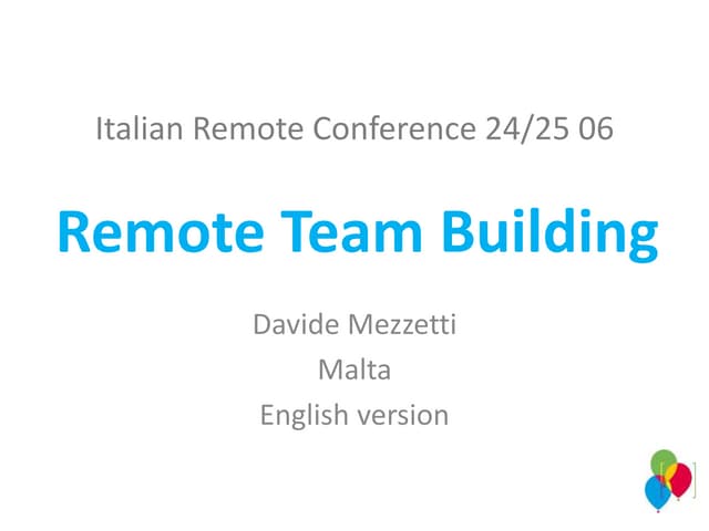 Remote team building- eng version
