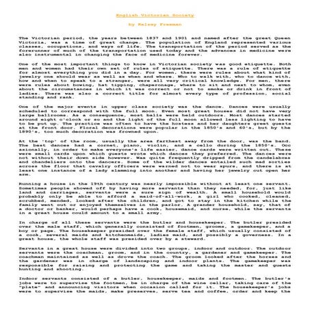 English victorian society