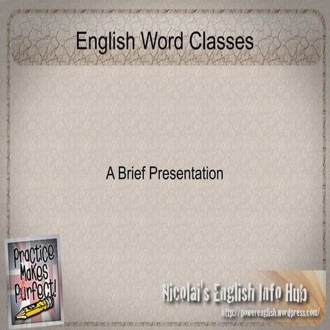 English Word Classes