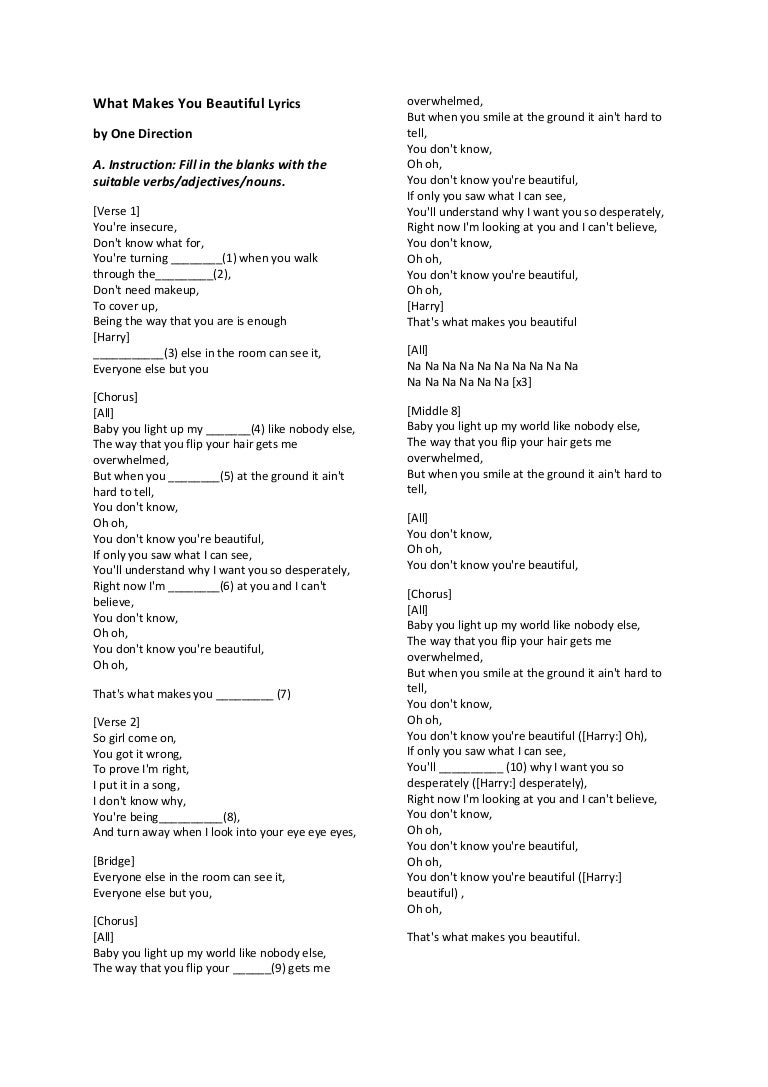 worksheet Your And You Re Worksheet english song worksheet form 1