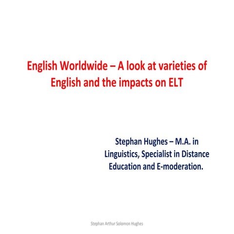 English worldwide   global englishes