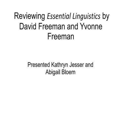 Essential Linguistics Book Presentation