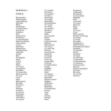 Englsihvocabulary Unit8