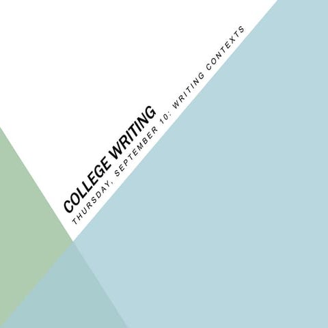 Englwrit112: Writing Contexts