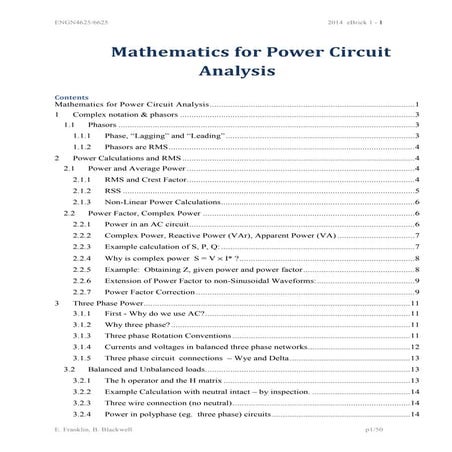 Engn4625 e brick1_2014_ circuitanalysismaths