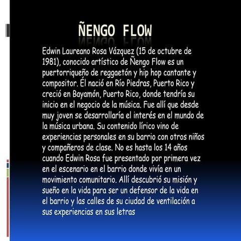 Biografia de ñengo flow | DOCX