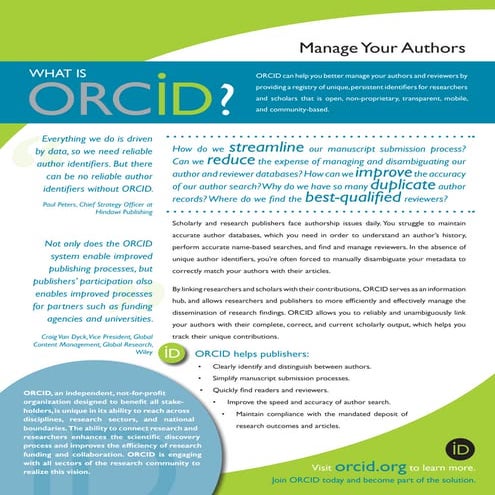 ORCID for Publishers