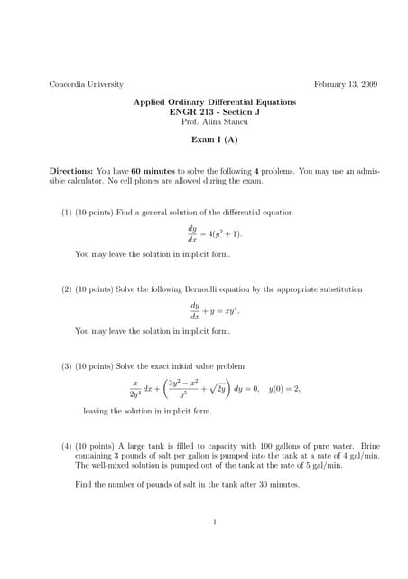 Engr 213 midterm 1a 2009