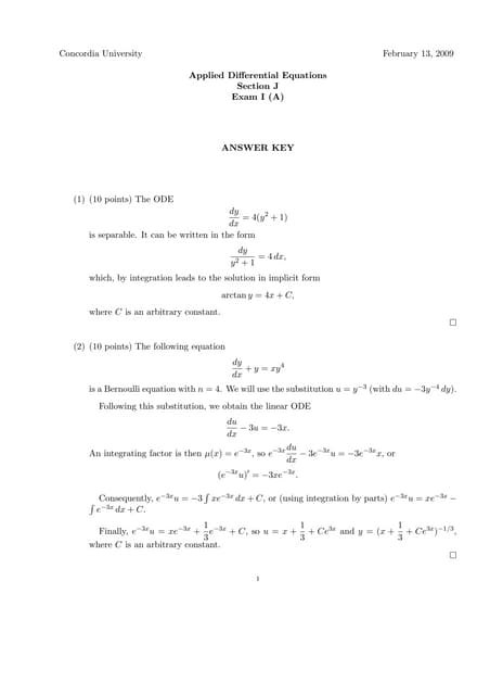 Engr 213 midterm 1a sol 2009