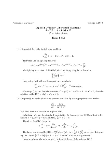 Engr 213 midterm 1a sol 2010