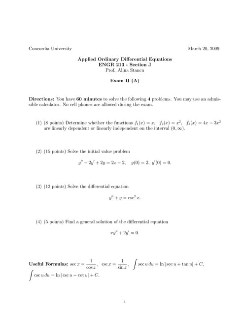 Engr 213 midterm 2a 2009