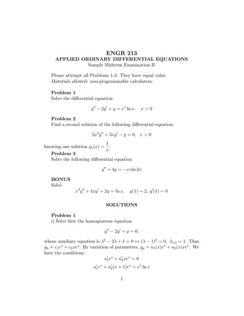 Engr 213 sample midterm 2b sol 2010