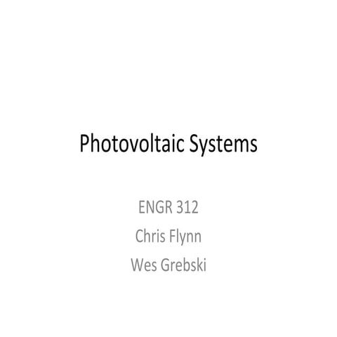 ENGR  312   photovoltaic systems