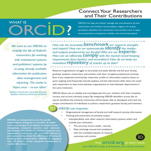 ORCID for Universities & Research Organizations