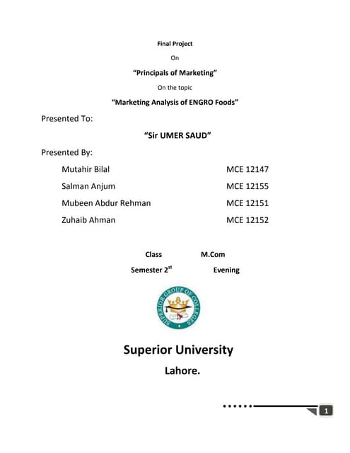 BCG Matrix of Engro foods